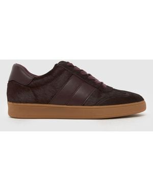 schuh Miley Leather Lace Up Trainers - Brown