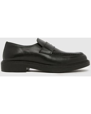 schuh Rykard Leather Loafer Shoes - Black