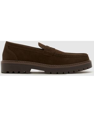 schuh Rex Chunky Loafer Shoes - Brown