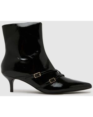 schuh Beckett Buckle Kitten Boots - Black