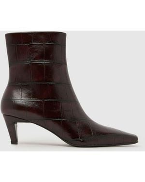 schuh Brooklyn Kitten Heel Boots - Brown