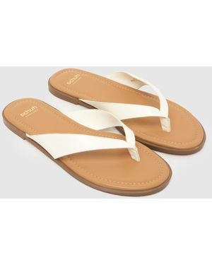 schuh Thailand Leather Toe Post Sandals - Metallic