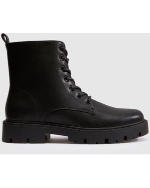 schuh Ashleigh Chunky Lace Up Boots - Black