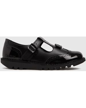 Kickers T-bar Mono Flat Shoes - Black