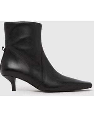 schuh Bowden Leather Heeled Boots - Black