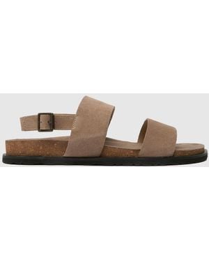 schuh Sol Suede Footbed Sandals - Brown