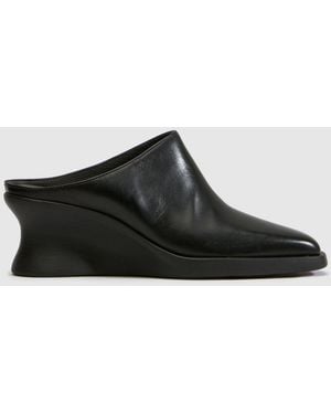 Camper Louise Wedge Mule High Heels - Black