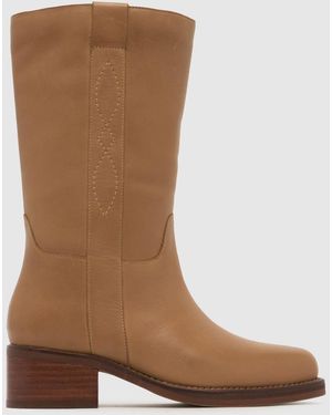 schuh Delany Leather Calf Boots - Brown