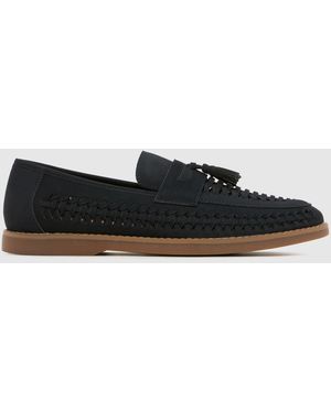 schuh Robbie Woven Loafer Shoes - Black