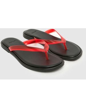 schuh Truffle Toe Post Sandals - Red
