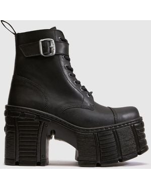 New Rock Stacked Heeled Boots - Black
