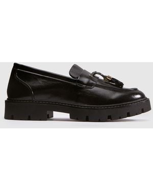 schuh Livvy Tassel Loafer Flats - Black