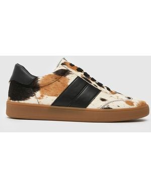 schuh Miley Leather Lace Up Trainers - Brown