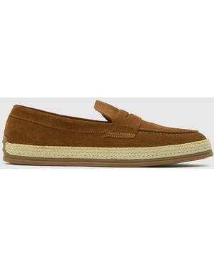 schuh Rin Suede Loafer Shoes - Brown