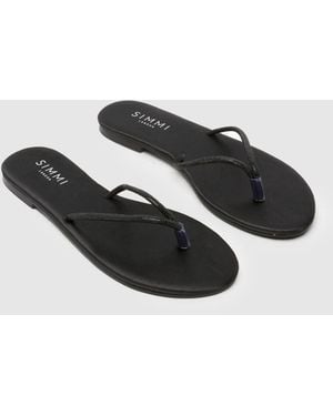 SIMMI Ersil Diamante Flip Flop Sandals - Black