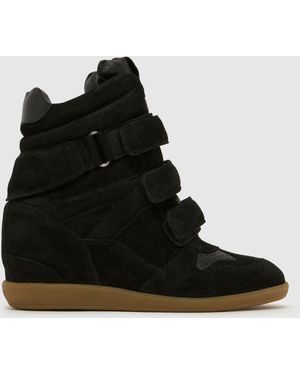 schuh Maxine Suede Wedge Trainers - Black