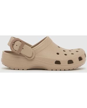 Crocs™ Classic Buckle Clog Sandals - Natural