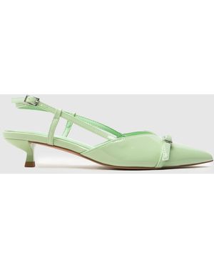 schuh Sybill Buckle Kitten Low Heels - Green