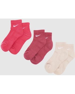Nike Everyday Ankle Sock 3Pk - Pink