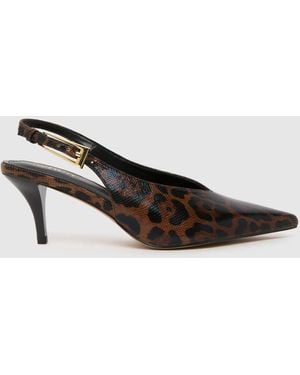 schuh Sage Buckle Slingback Court High Heels - Brown