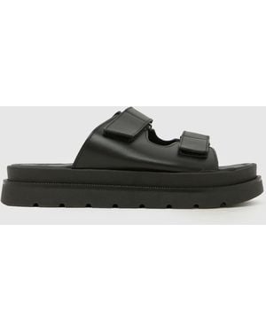 schuh Trina Chunky Leather Sandals - Black