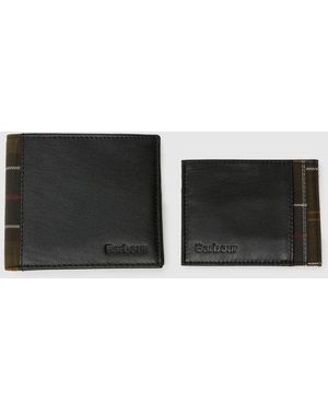 Barbour Tartan Wallet Gift Set - Black