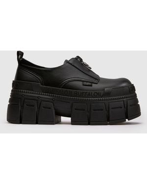 Buffalo London Gospher Zip Lo Flats - Black