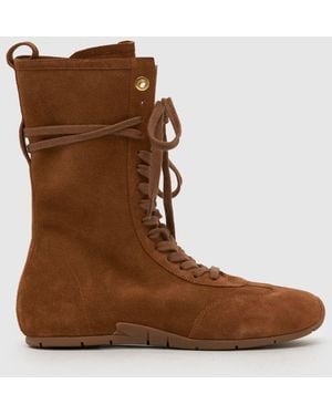 schuh Morg Suede Boxing Boot Trainers - Brown