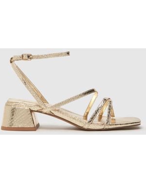 schuh Sander Strappy Block Sandals - Metallic