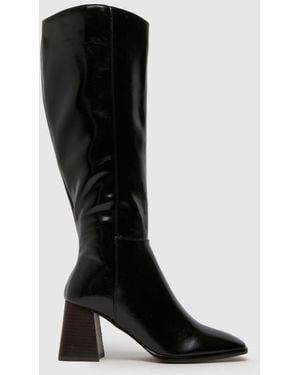 schuh Dova Knee High Heel Boots - Black