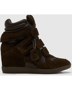 Steve Madden Mavis Wedge Trainers - Brown