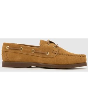 schuh Luton Suede Boat Flats - Brown