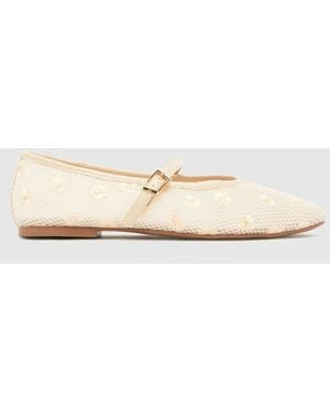 schuh Lisbeth Crochet Ballerina Flats - Natural