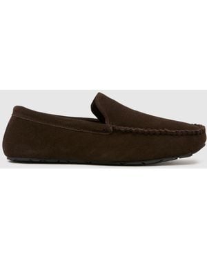 schuh Sandro Suede Mocassin Slippers - Brown