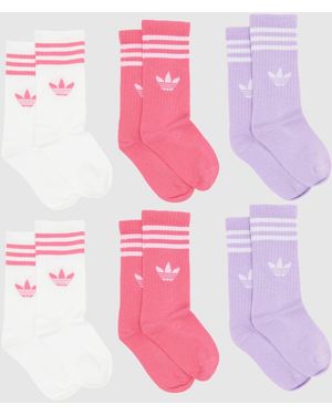 adidas Kids Originals Stripe Sock 6Pk - Pink