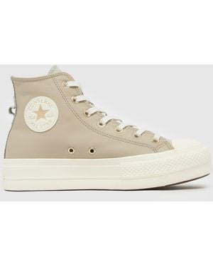 Converse All Star Lift Hi Trainers In - Natural