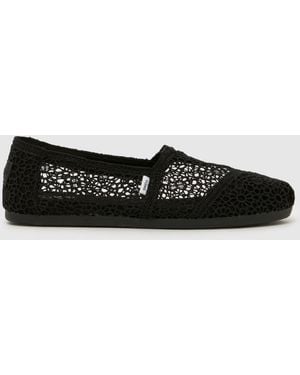 TOMS Alpargata Classic Crochet Flats - Black
