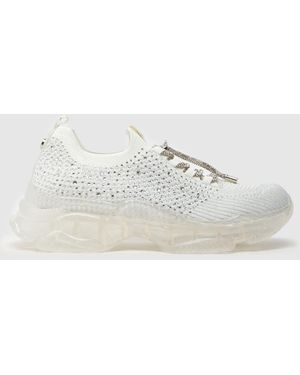 Steve Madden Meter Bling Trainers - White