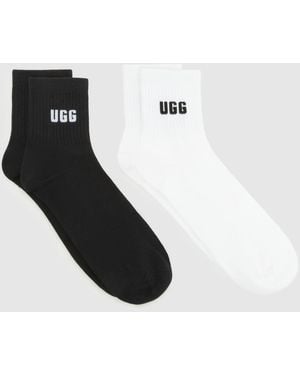 UGG Quinlin Quarter Socks 2 Pack - Black