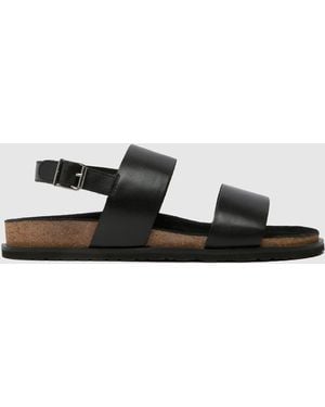 schuh Sol Leather Footbed Sandals - Black