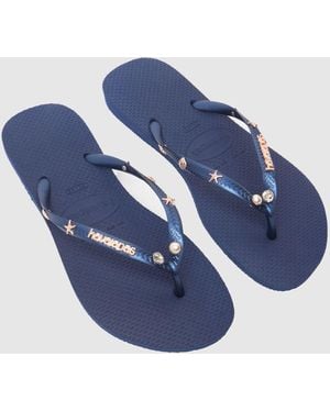 Havaianas Luxury Aqua Slim Sandals - Blue