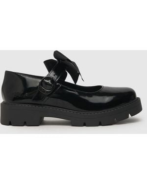 Kickers Kick Kori Mary Jane Bow Flat Shoes - Black