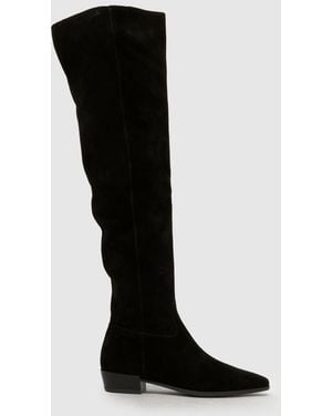 schuh Daffy Suede Over The Knee Boots - Black