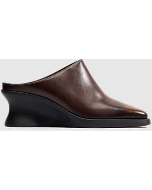 Camper Louise Wedge Mule High Heels - Brown