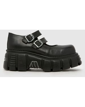 New Rock Mary Jane Flat Shoes - Black