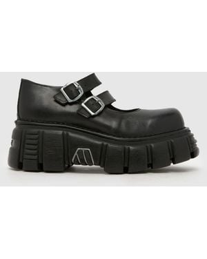 New Rock Mary Jane Flats - Black