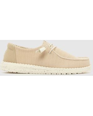 HEYDUDE Wendy Stretch Sox Trainers - Natural