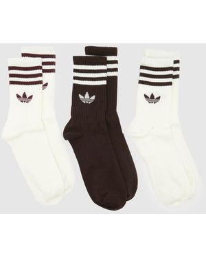 adidas Stripe Crew Socks 3 Pack - Black