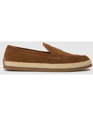 schuh Rin Suede Loafer Shoes - Brown