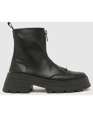 schuh Arnold Chunky Zip Front Boots - Black